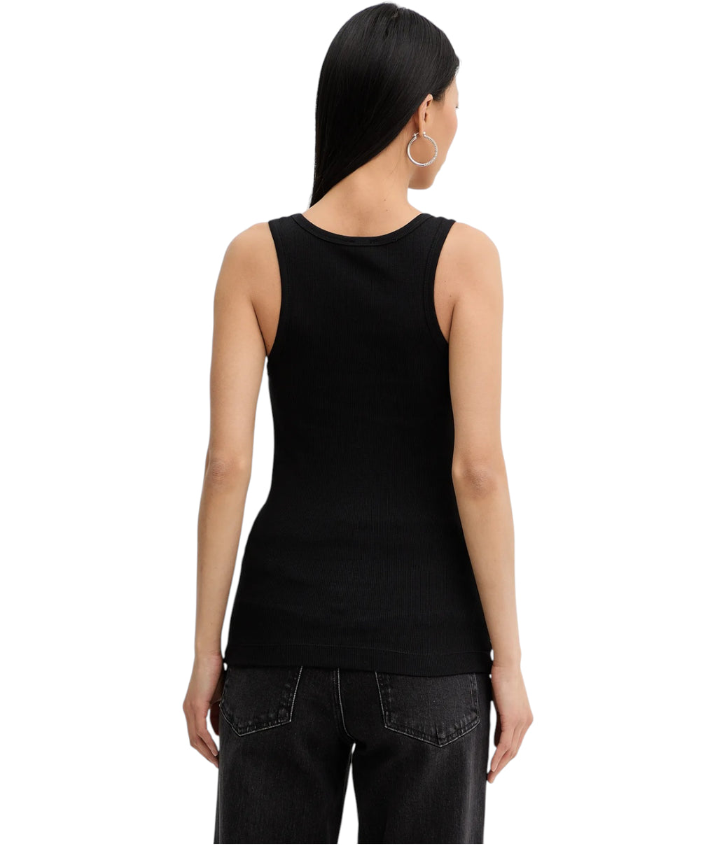 Camiseta sin mangas Calcolatore en algodón stretch PINKO con logo Love Birds