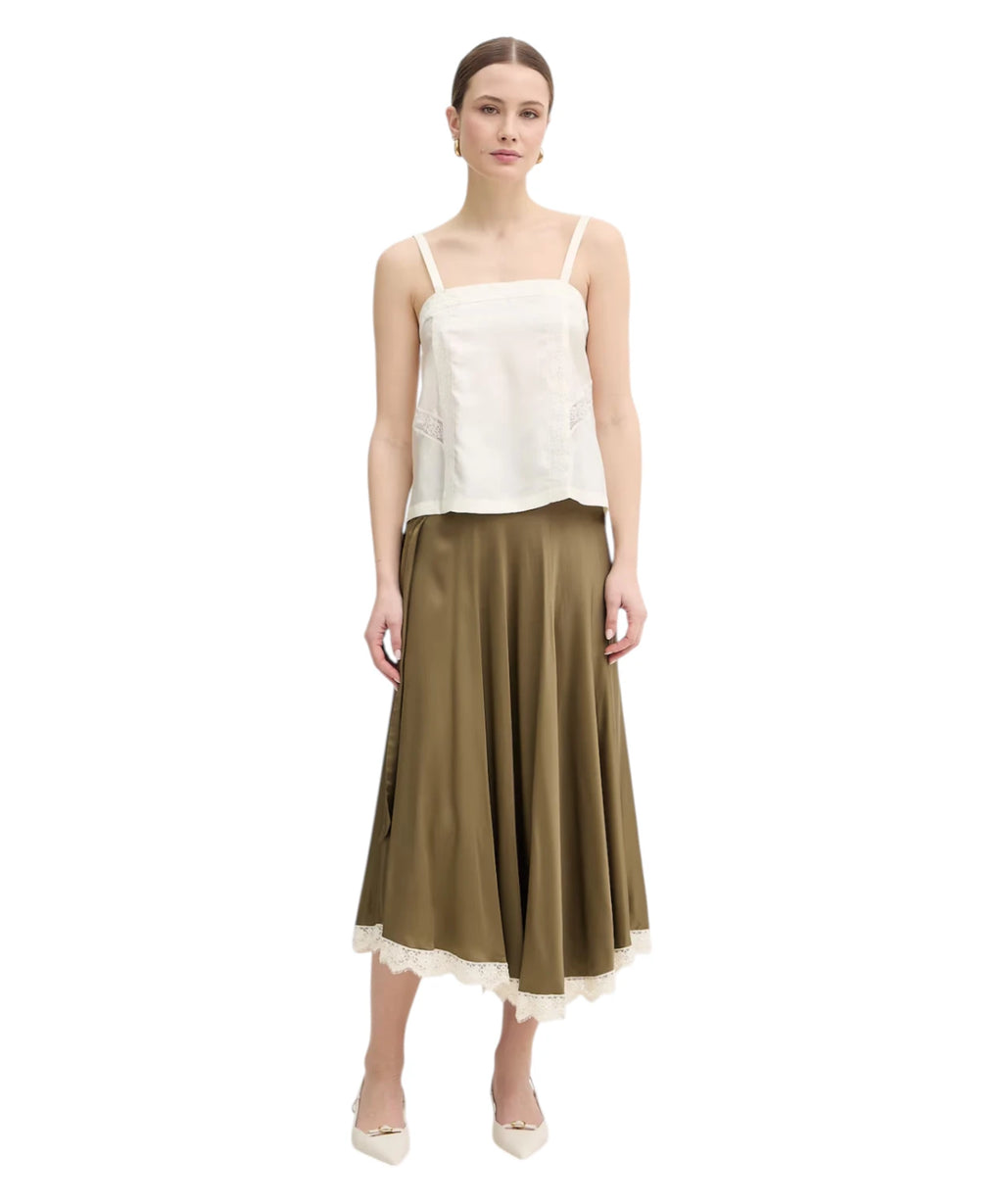 Marella VINO Silk Top with Lace Inserts