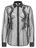 Camicia "Chips" Elegante in Tulle con Ricamo-Pinko-Camicie-Vittorio Citro Boutique
