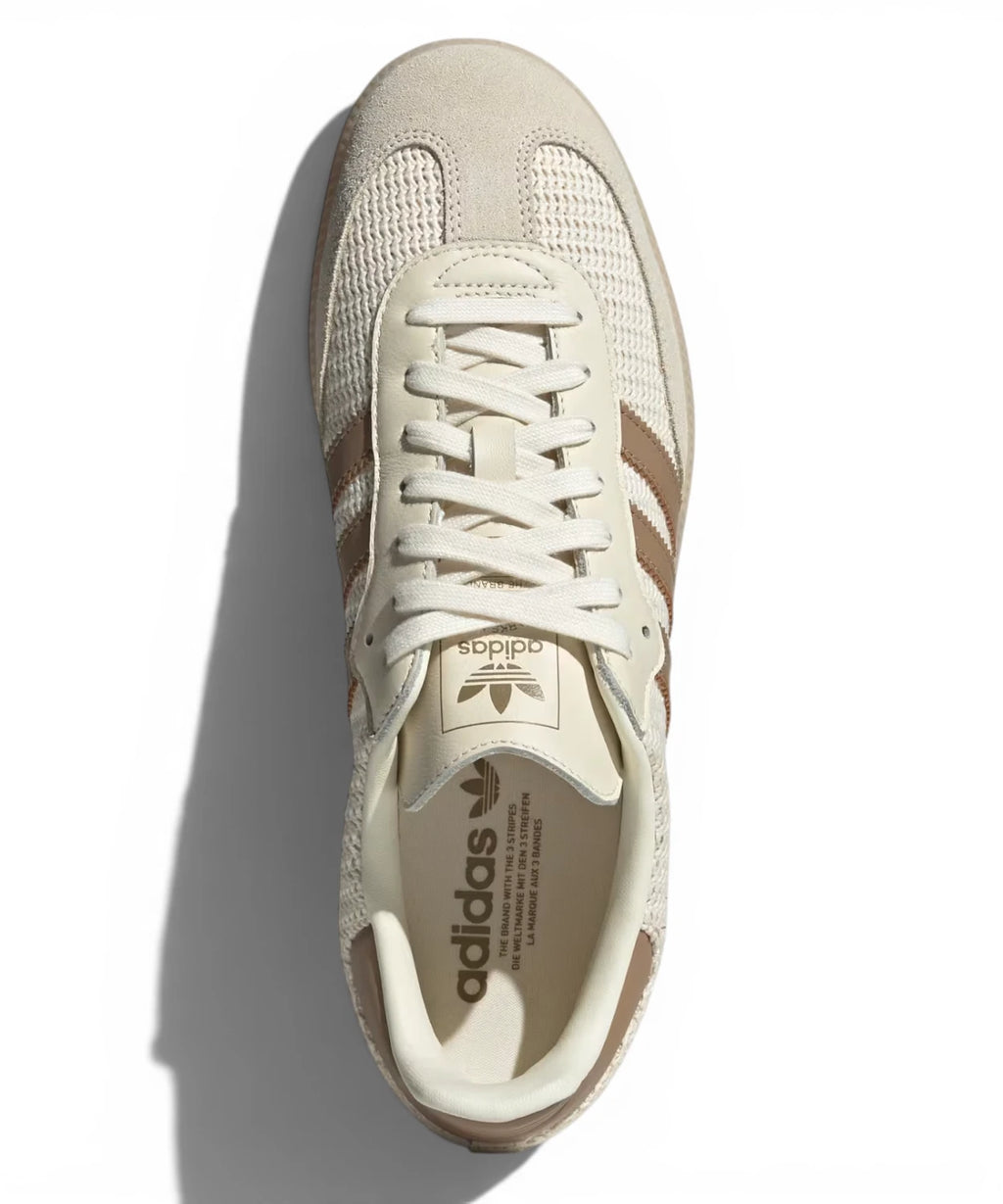 Adidas Samba OG Sneakers Cream White in Mesh and Suede