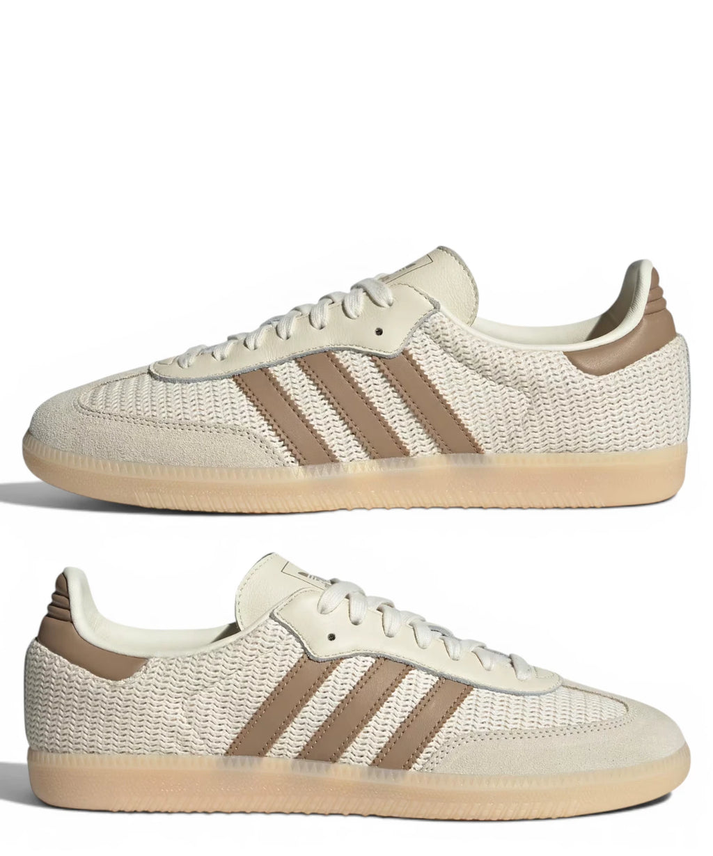 Adidas Samba OG Sneakers Cream White in Mesh and Suede