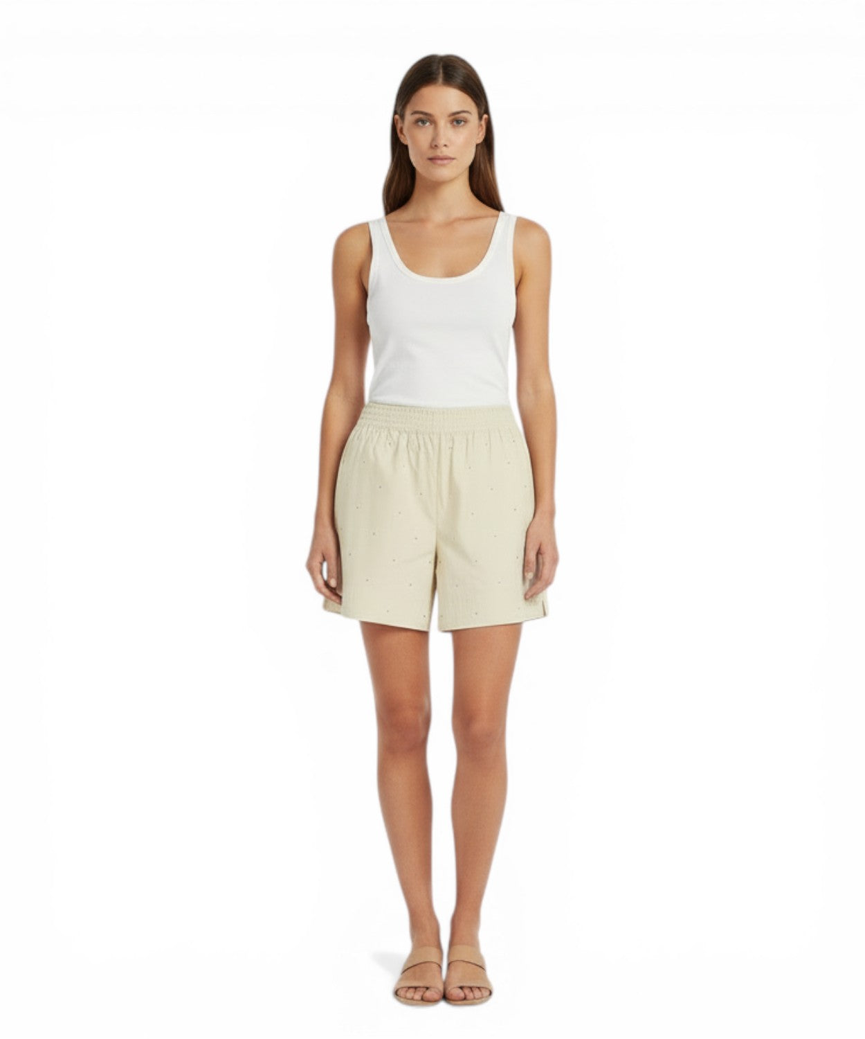 Women's shorts MC2 Saint Barth cotton with applied rhinestones