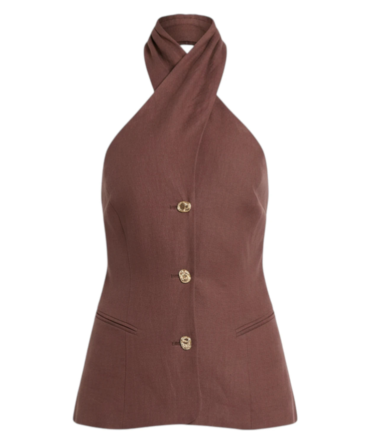 Top Donna Marella GIORNO z lnu s překříženým výstřihem