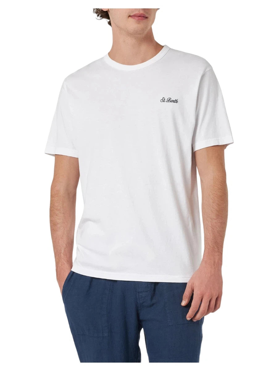 T-shirt Dover in Cotone Bianco con Ricamo St. Barth-Mc2 Saint Barth-T-shirt-Vittorio Citro Boutique