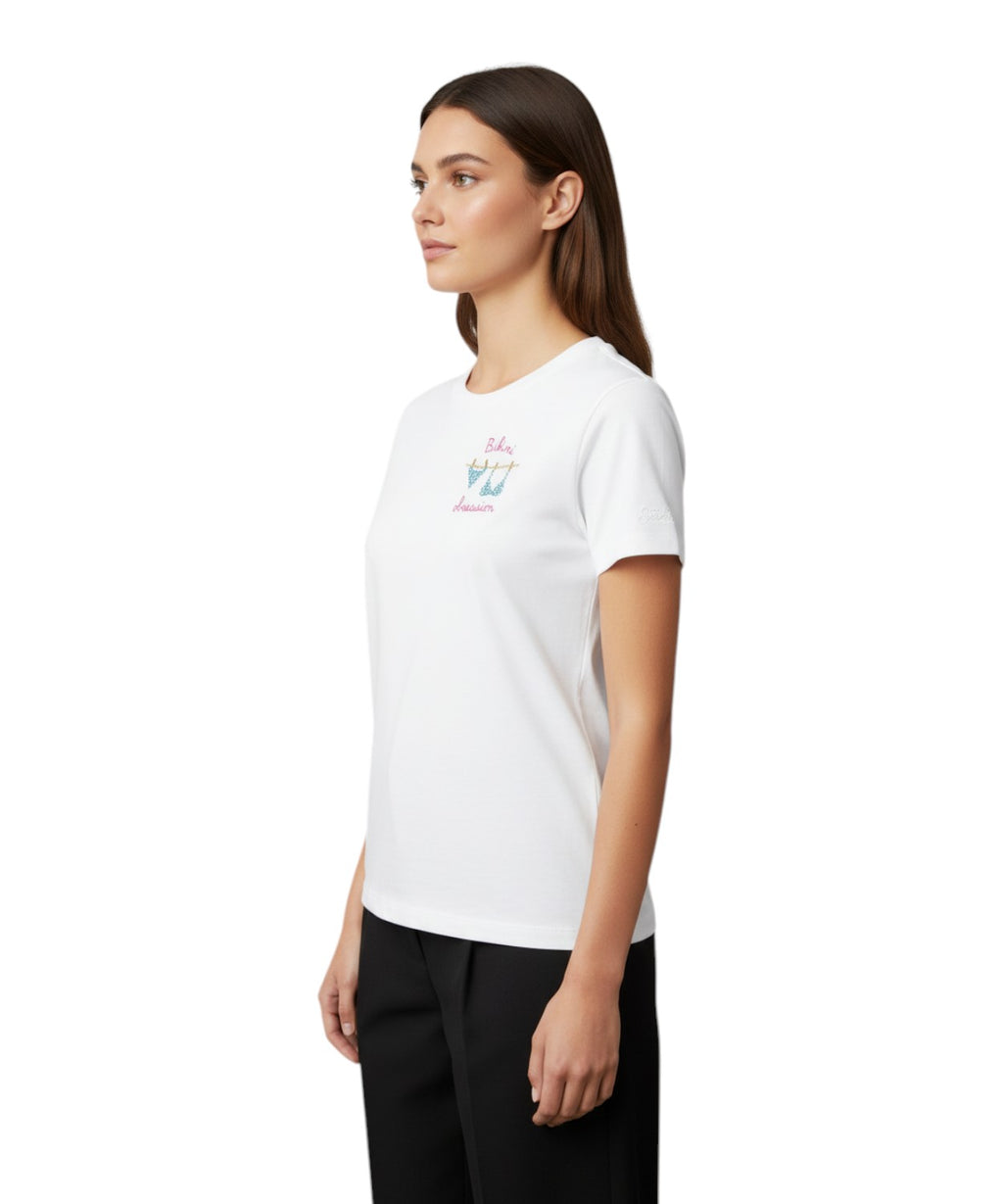 Emilie MC2 Saint Barth T-shirt with Rhinestone Embroidery Bikini Obsession