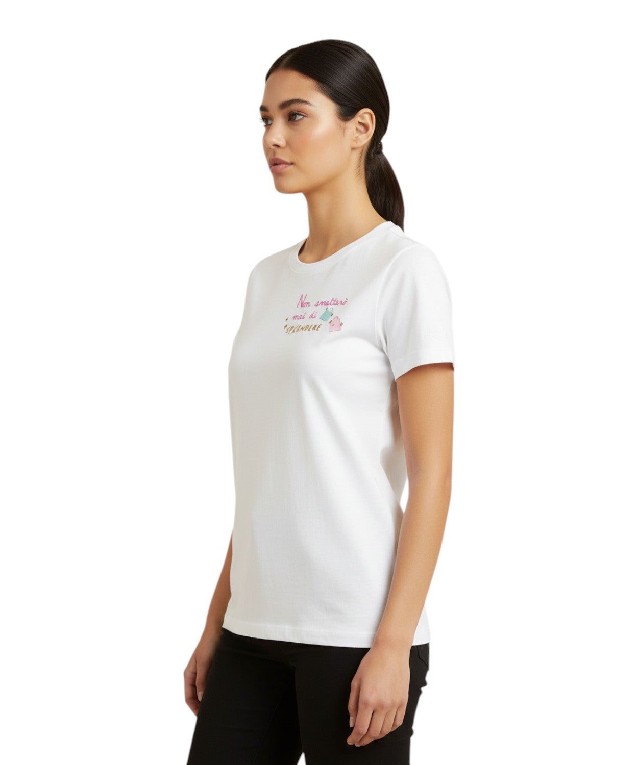Emilie MC2 Saint Barth T-shirt with Embroidery