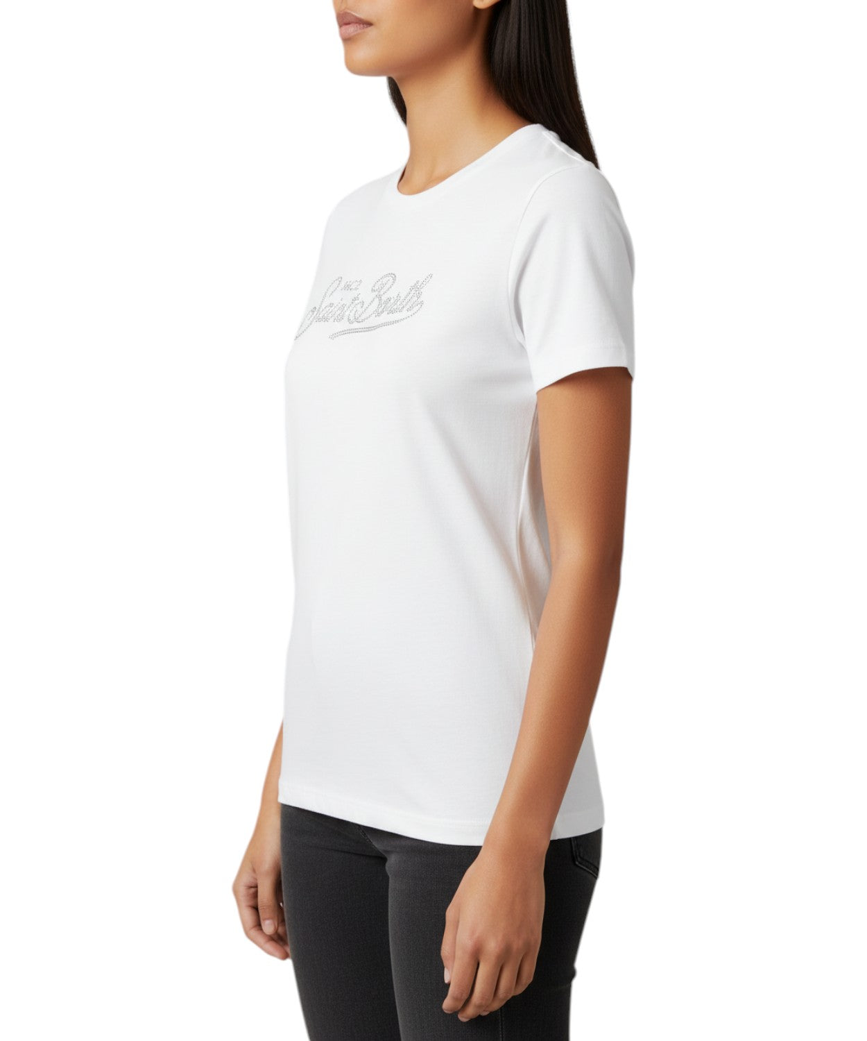 Women's MC2 Saint Barth T-shirt with rhinestone logo