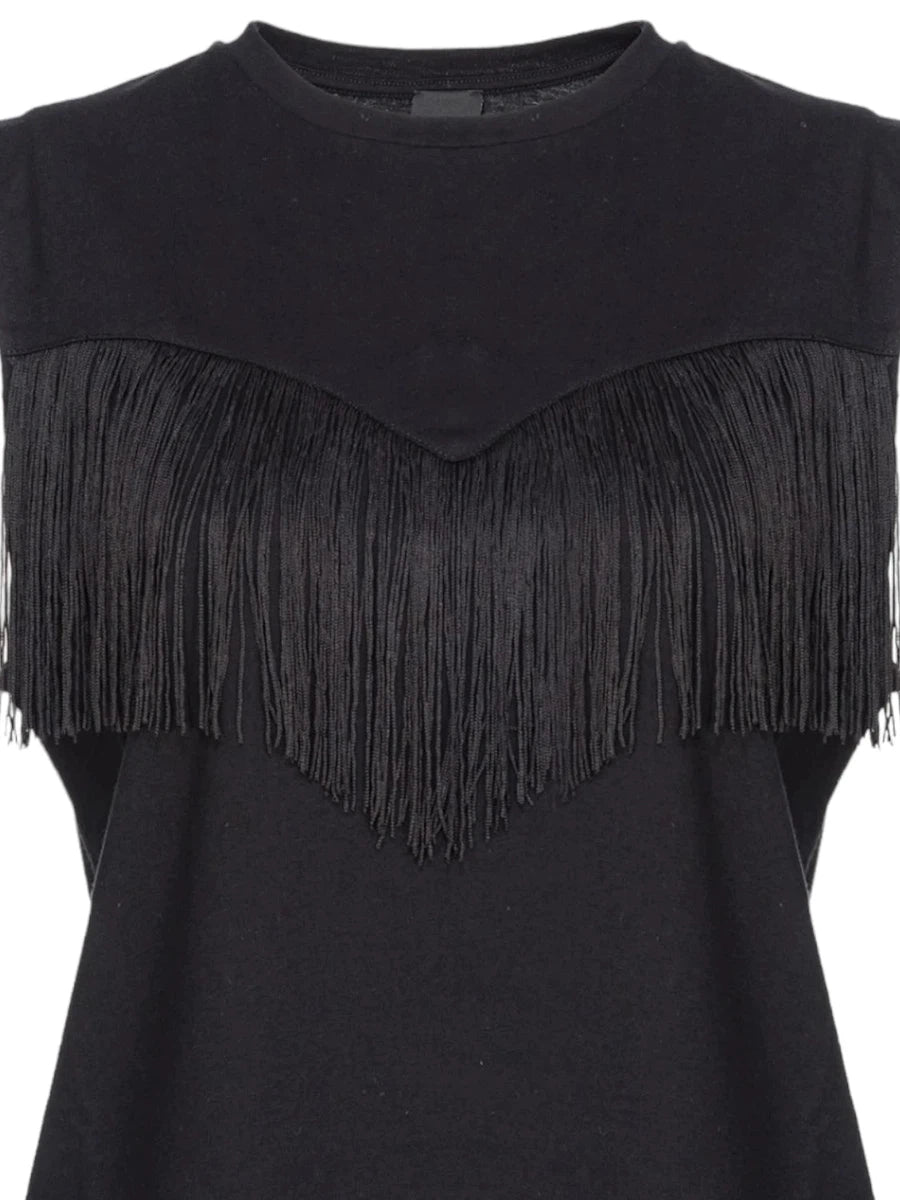 T-shirt Under World con Frange-Pinko-T-shirt-Vittorio Citro Boutique