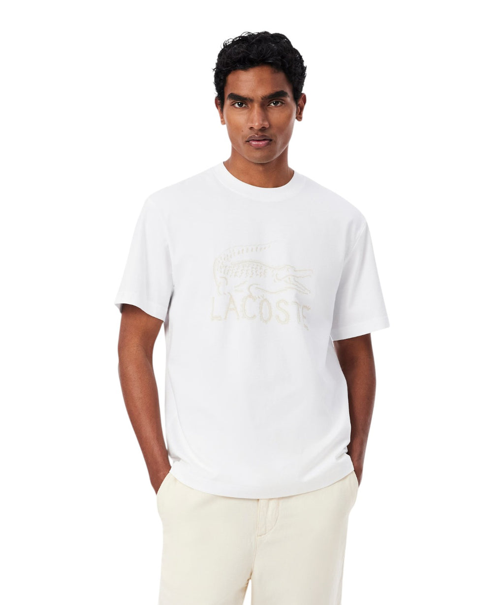 Lacoste organic cotton T-shirt with embroidered crocodile