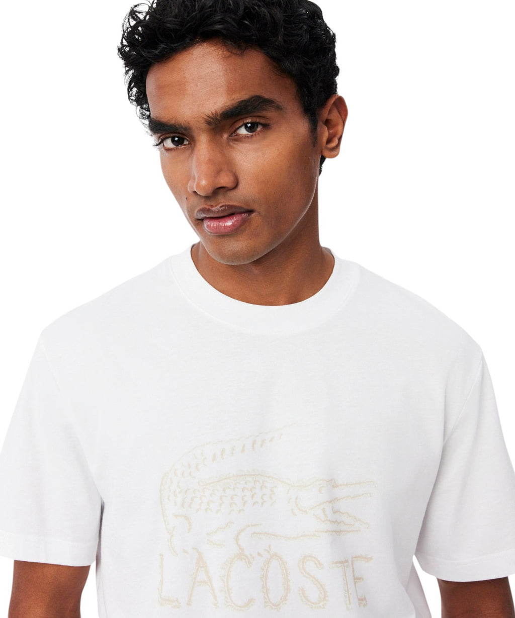 Lacoste organic cotton T-shirt with embroidered crocodile