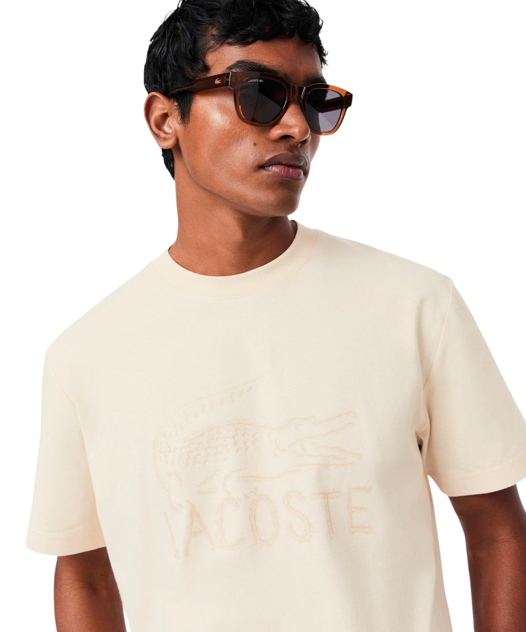Lacoste organic cotton T-shirt with embroidered crocodile
