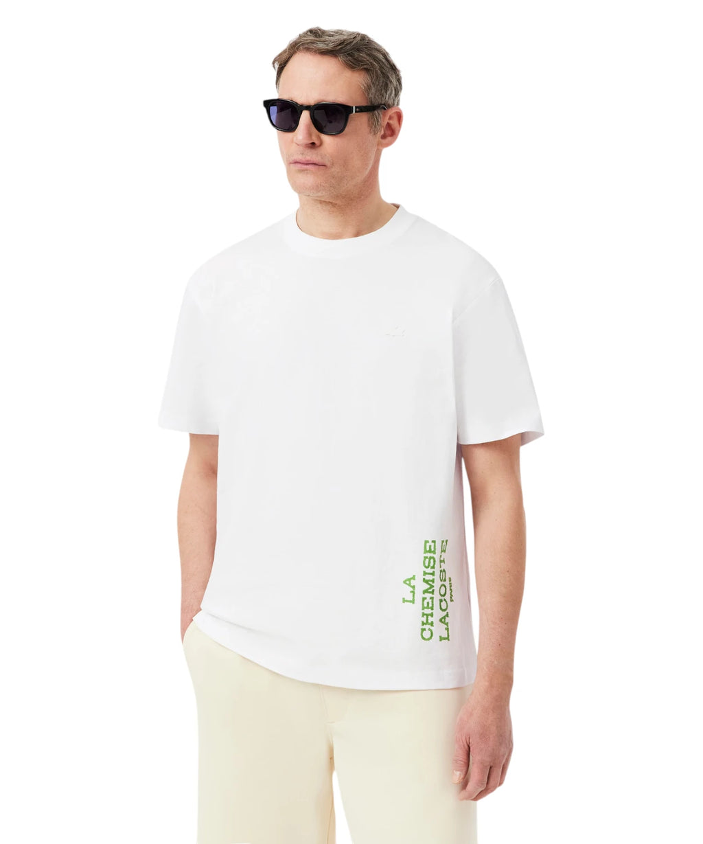 Camiseta Lacoste de corte relajado en algodón con estampado de tenis
