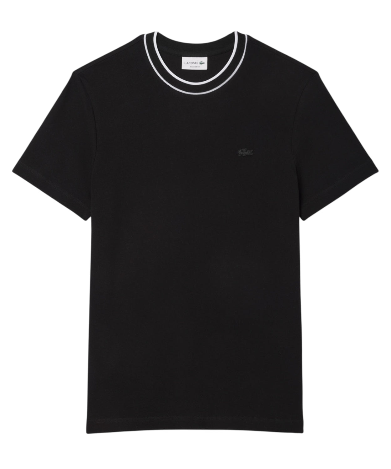 T-shirt Lacoste Piqué Elasticizzato con Colletto a Righe