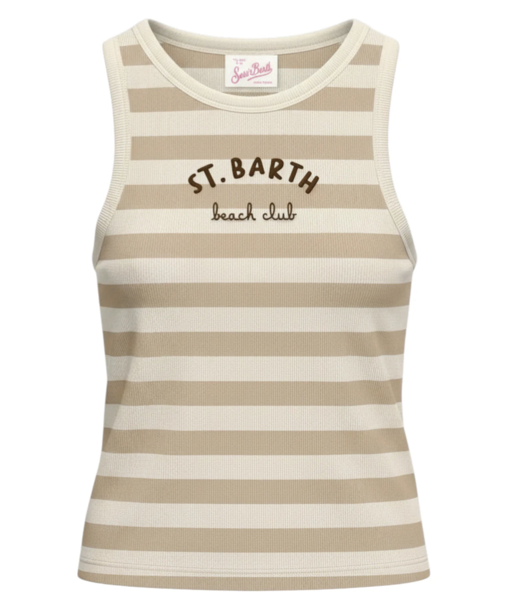 MC2 Saint Barth Ada Cotton Striped Tank Top