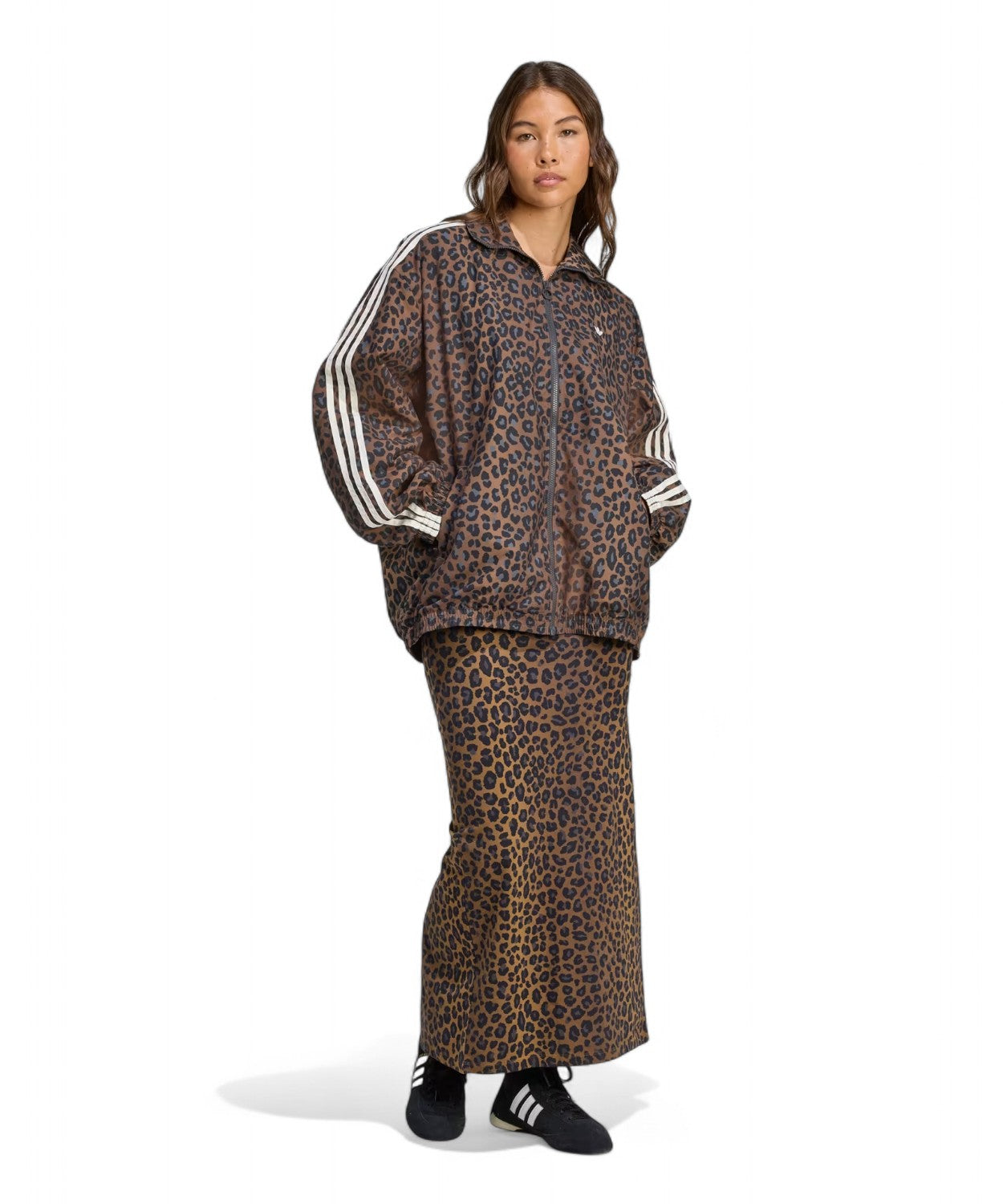 Felpa Adidas Track Top Leopard Firebird Oversized con Zip-Adidas Originals-Felpe-Vittorio Citro Boutique
