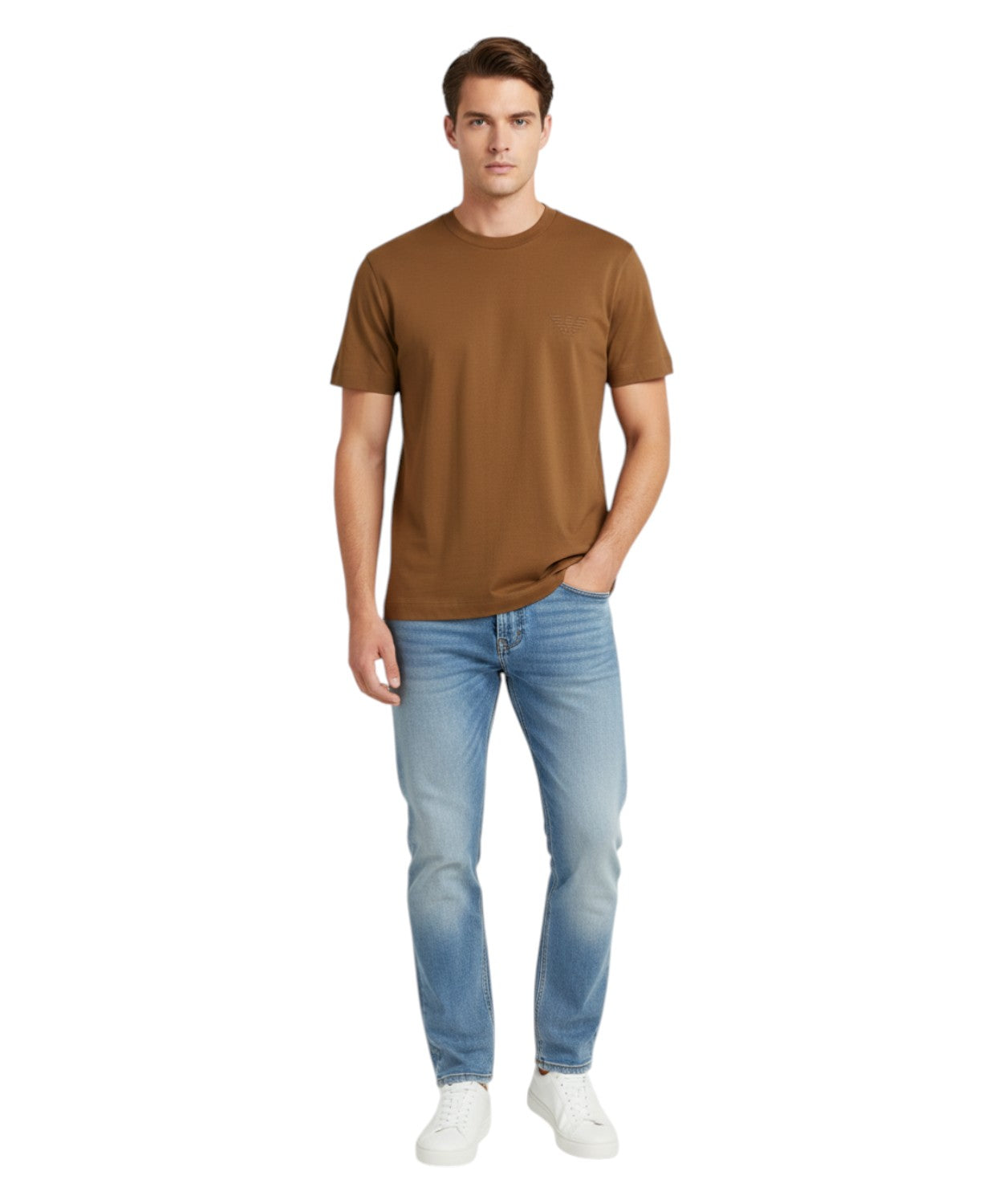 Emporio Armani Slim Fit T-shirt with Embossed Logo