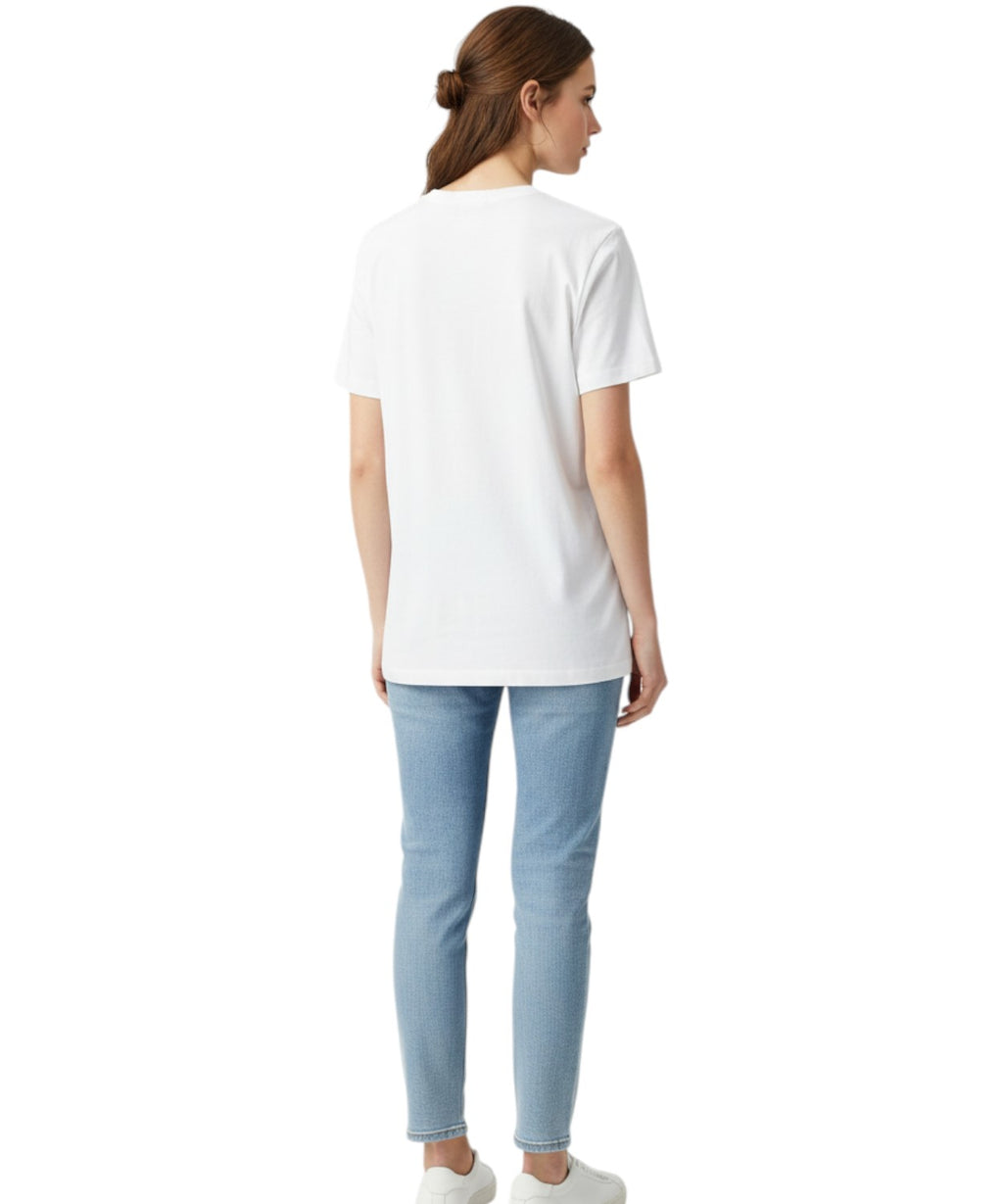 T-shirt Emilie MC2 Saint Barth z haftem i kryształkami Strass