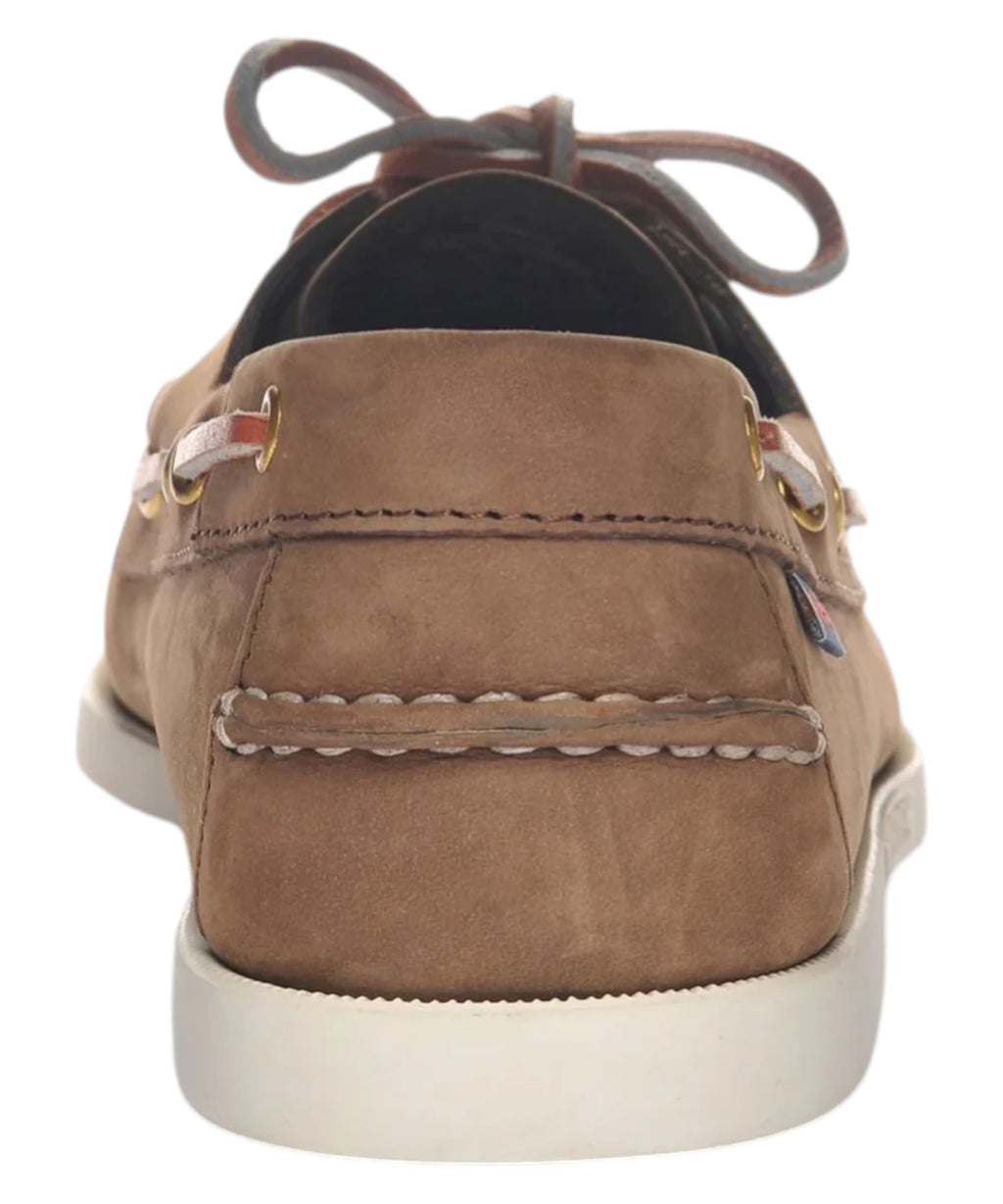 Sebago Docksides Portland Men's Boat Shoes in Nubuck Brown DK-Yellow Gold
