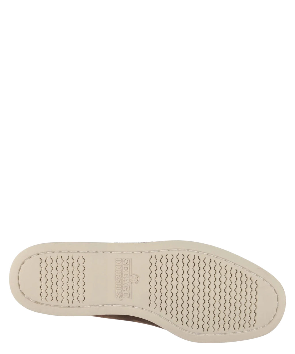 Sebago Docksides Portland Men's Boat Shoes in Nubuck Brown DK-Yellow Gold