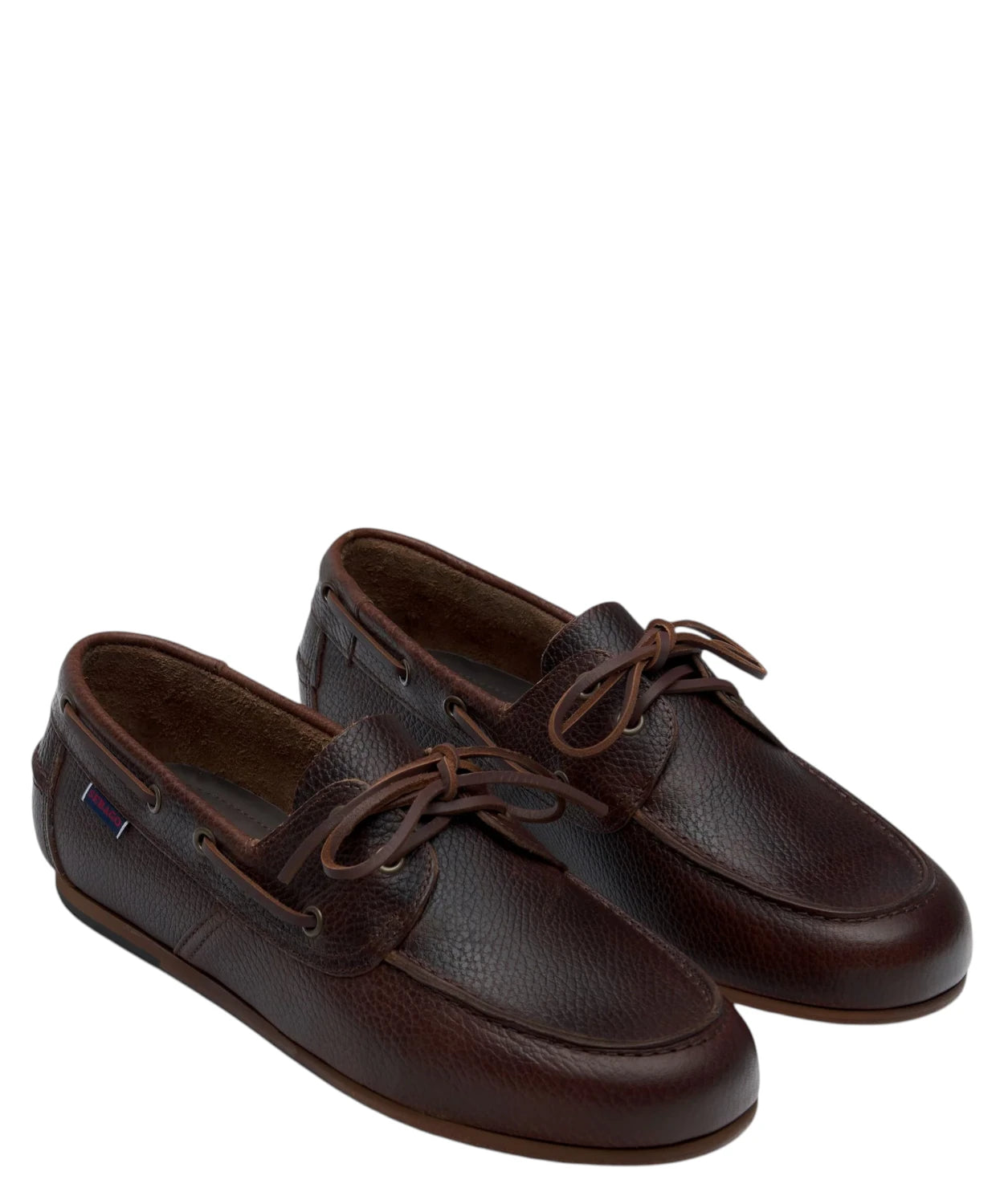 Sebago Owen Tumbled Scarpe da Barca Uomo in Pelle Martellata Brown