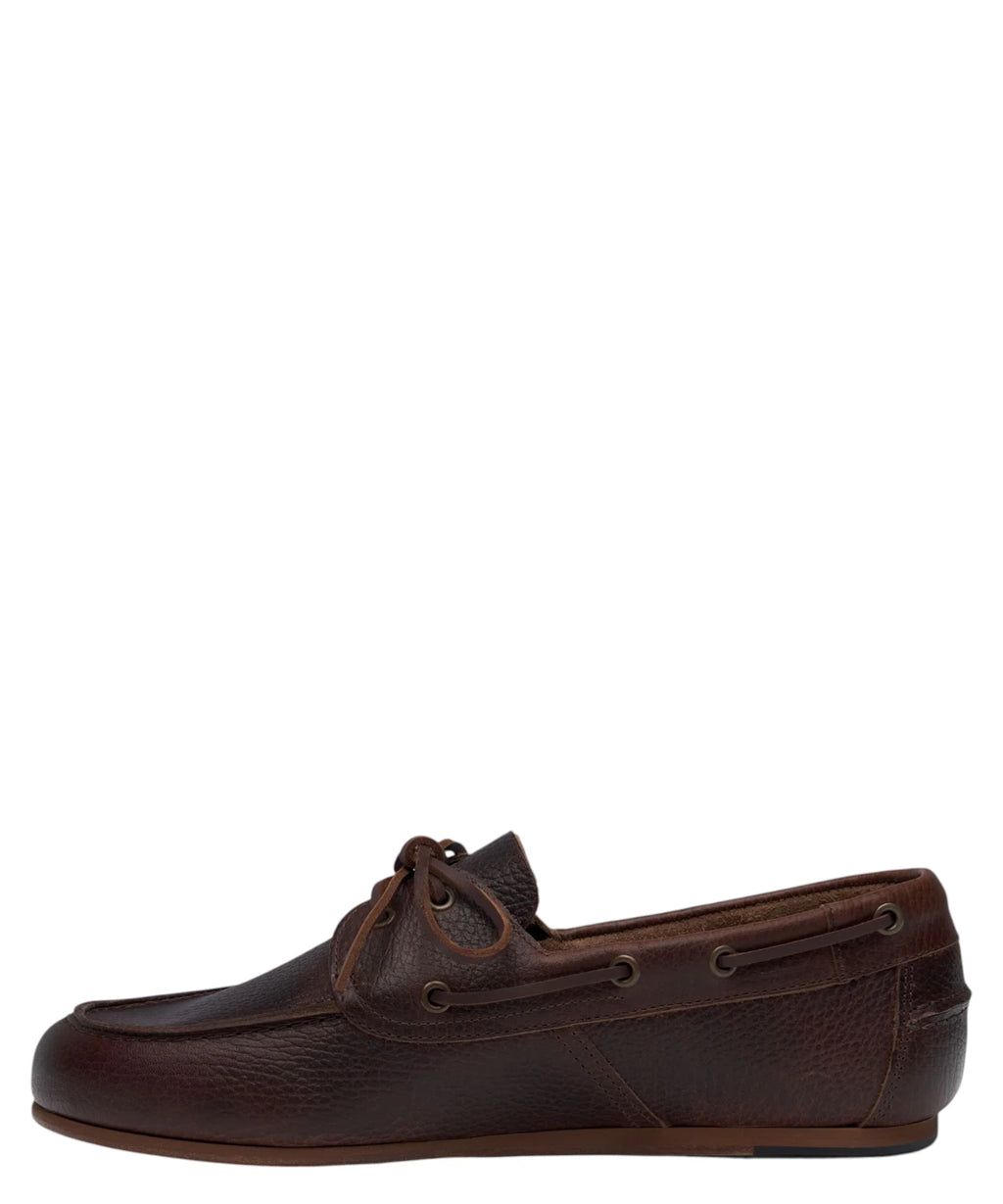 Sebago Owen Tumbled Men's Hammered Leather Boat Shoes Brown