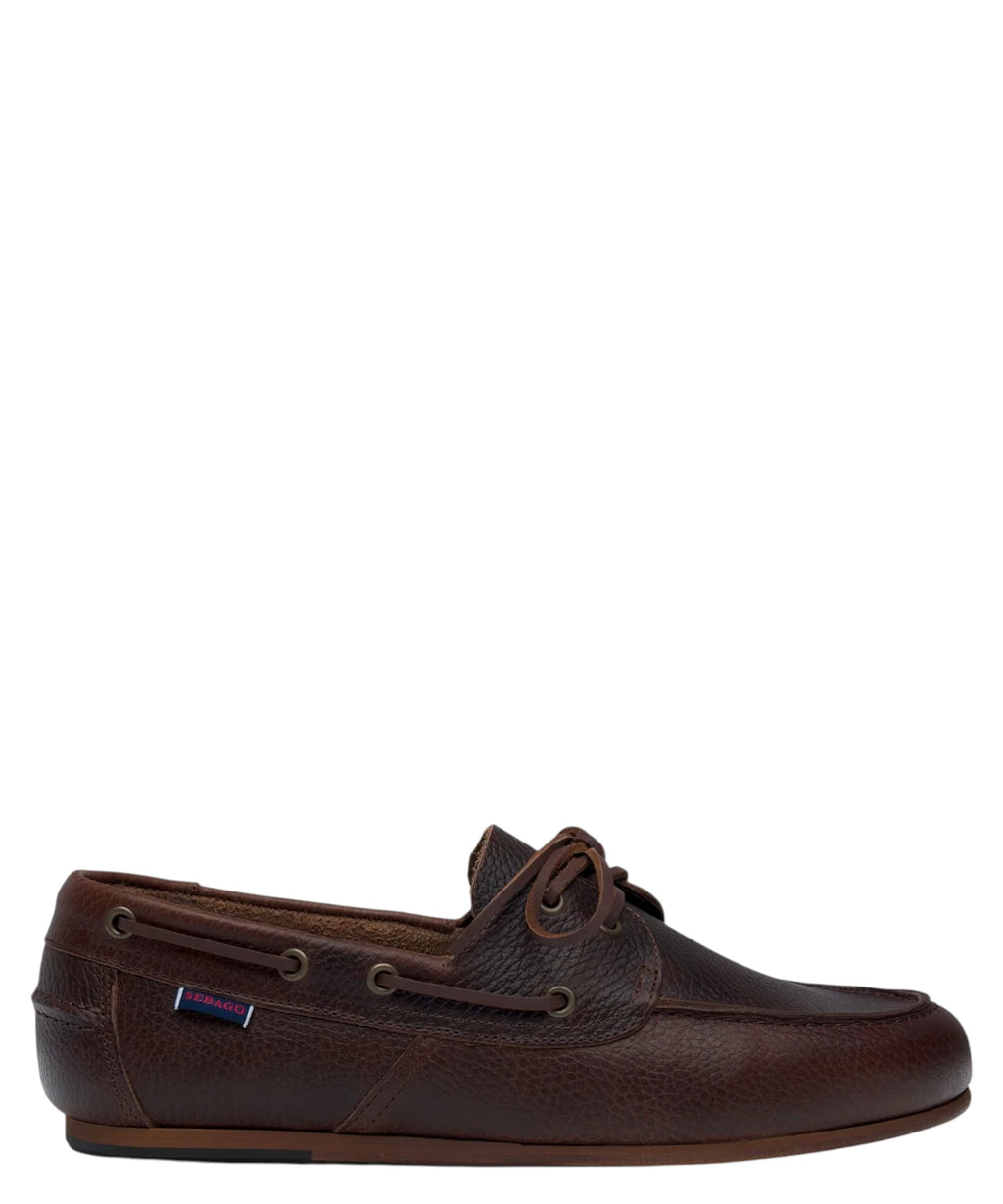 Sebago Owen Tumbled Men's Hammered Leather Boat Shoes Brown