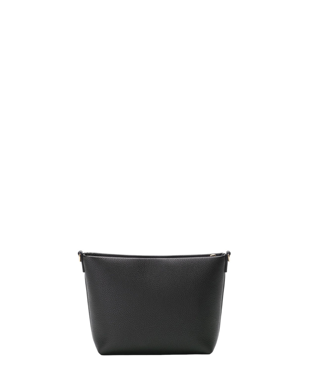 Aline Bag in pelle martellata nera – borsa a spalla con doppia tracolla-Mc2 Saint Barth-Borse a spalla-Vittorio Citro Boutique