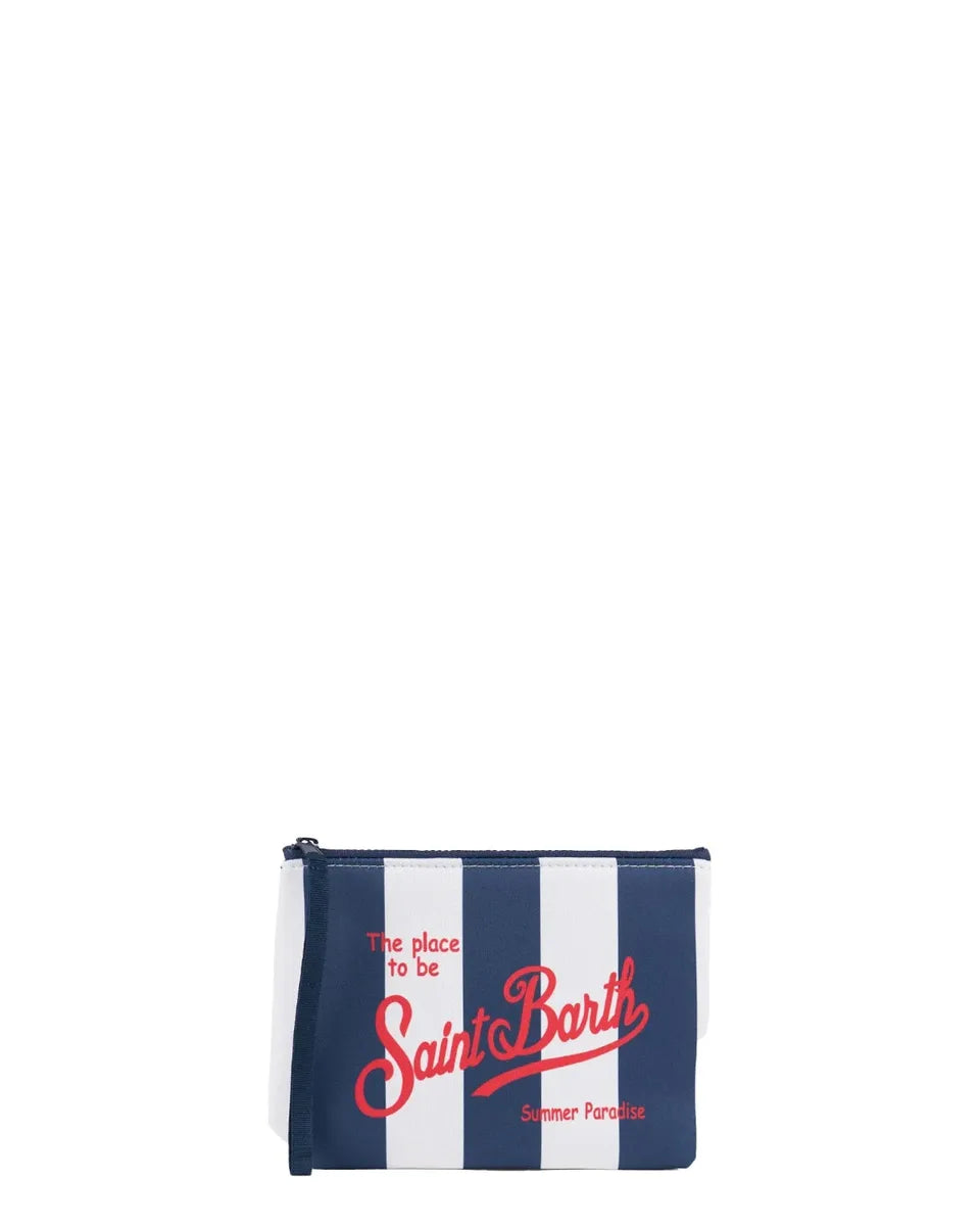 Pochette Aline a Righe Blu-Mc2 Saint Barth-Pochette-Vittorio Citro Boutique