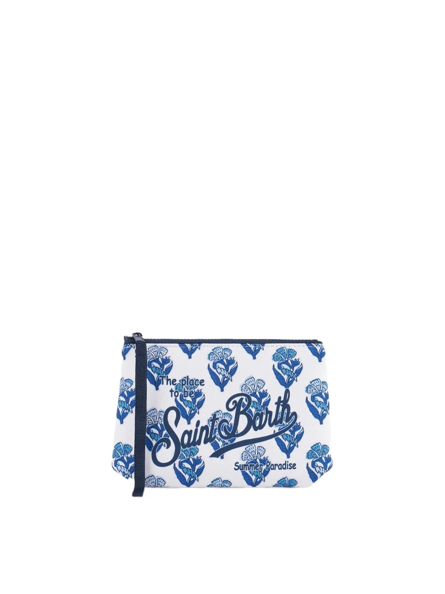 Pochette in scuba fiori indaco Aline-Mc2 Saint Barth-Pochette-Vittorio Citro Boutique