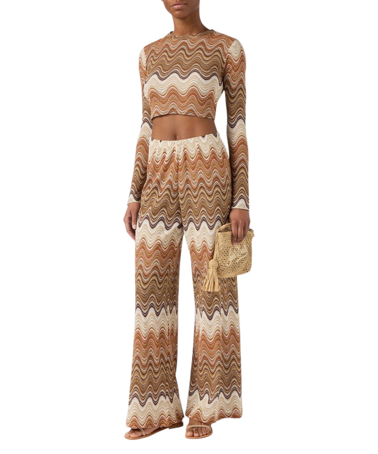 Amalia long pants in raschel knit