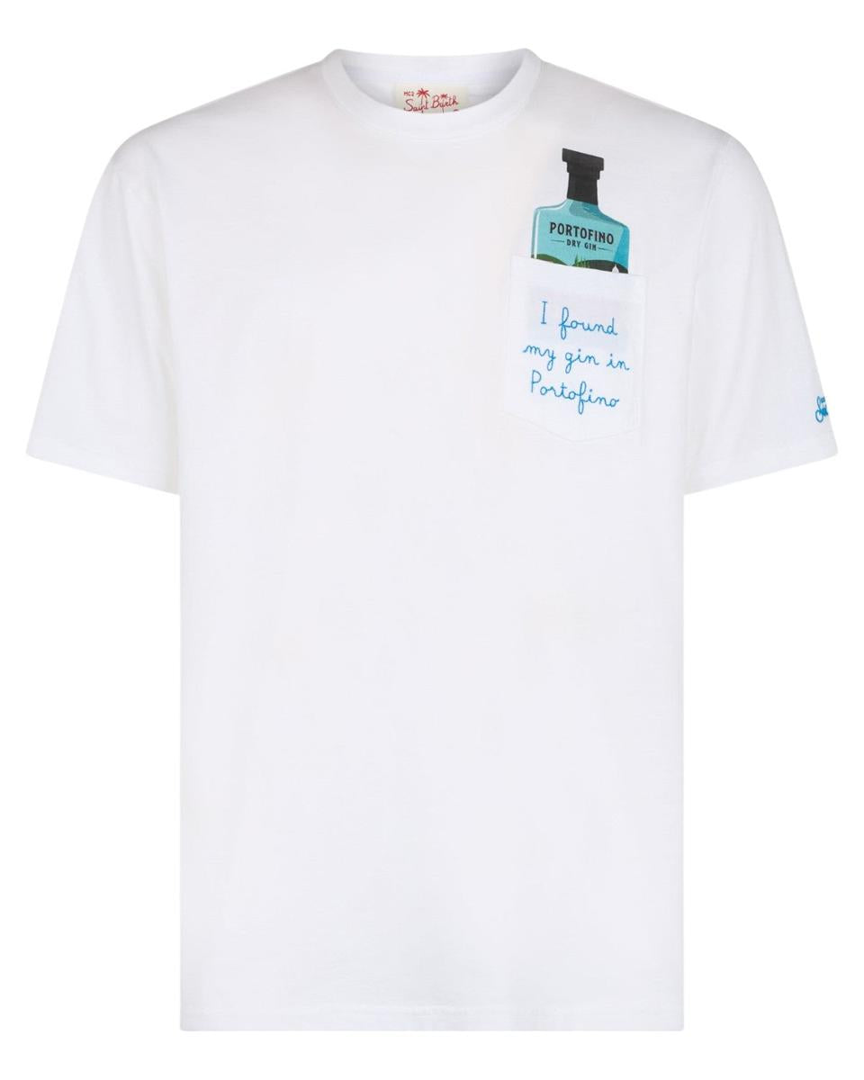 T-shirt Uomo in Cotone Austin con Ricamo Portofino Gin-Mc2 Saint Barth-T-shirt-Vittorio Citro Boutique