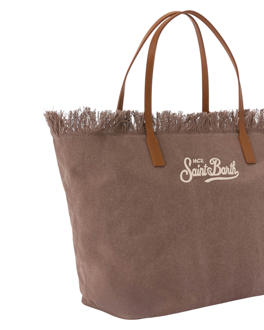 City Shopper taske i brun canvas med frynser