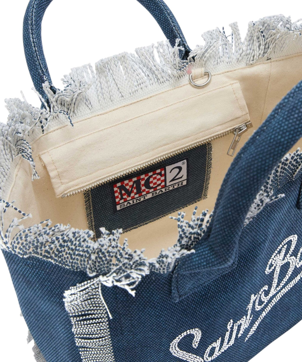 Colette MC2 Saint Barth Canvas Bag with Rhinestone Logo