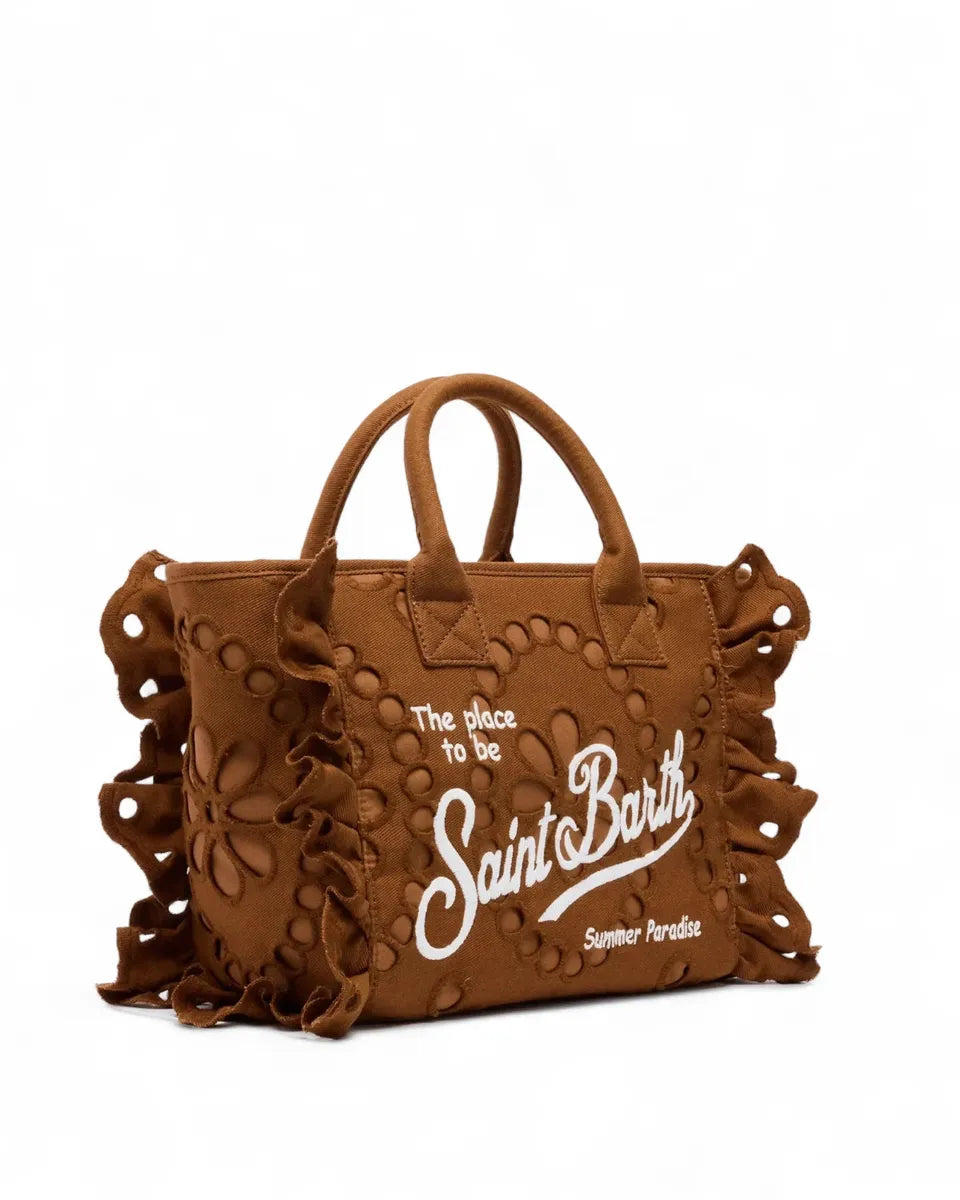 Borsa Colette Volant in pizzo Sangallo con tracolla staccabile-Borse a mano-Mc2 Saint Barth-Vittorio Citro Boutique