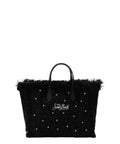 Colette Wool Braid nera a trecce con strass e tracolla removibile-Mc2 Saint Barth-Borse a mano-Vittorio Citro Boutique