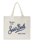 Essential bag in sangallo cotton with contrasting logo