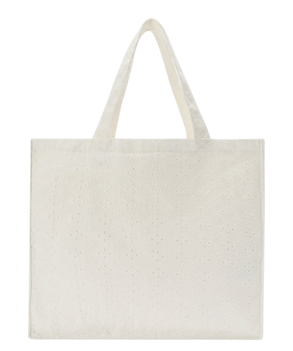 Essential bag in sangallo cotton with contrasting logo