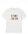 Emilie cotton T-shirt with animalier logo patch for women
