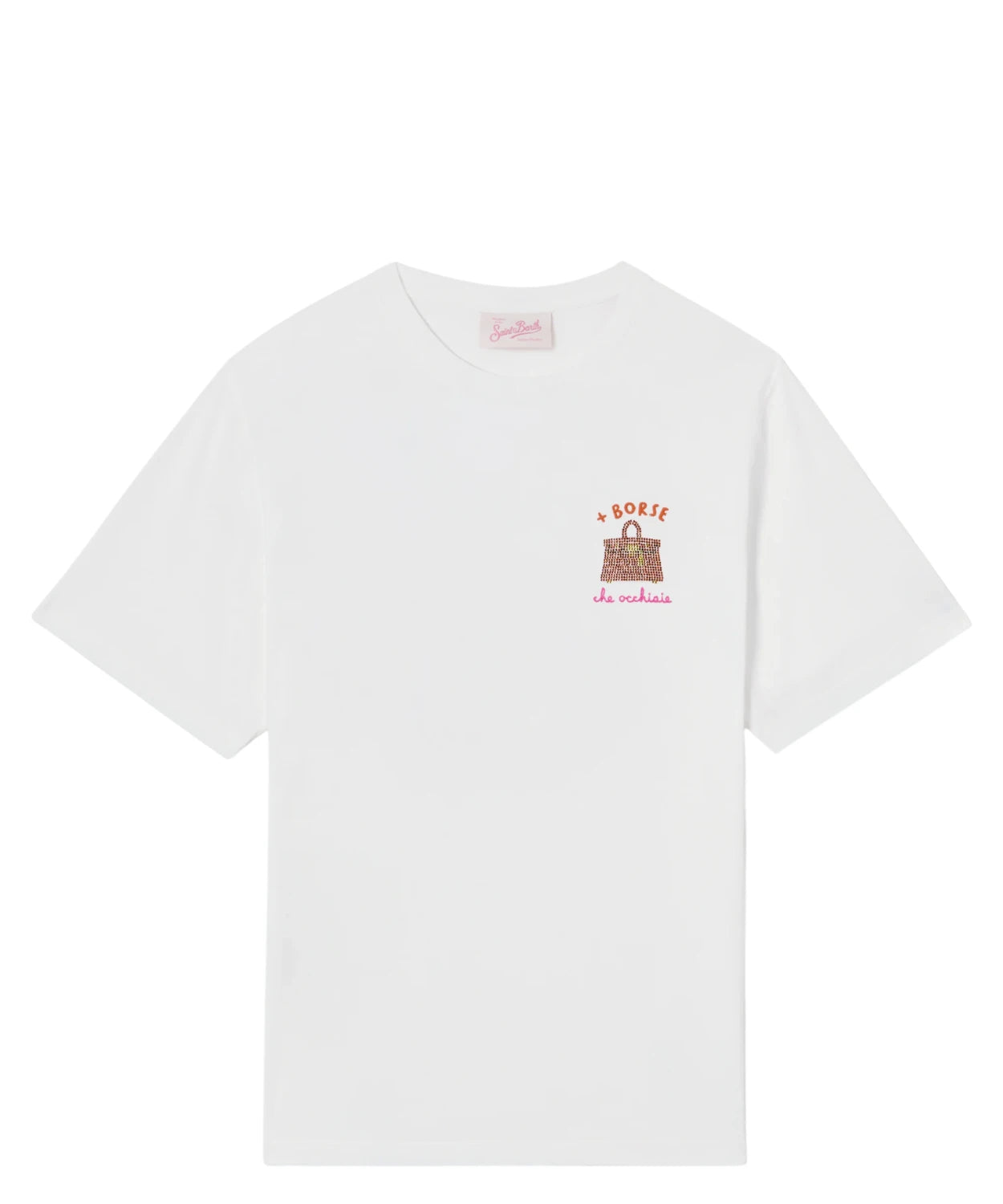 Emilie MC2 Saint Barth T-shirt with Rhinestone Embroidery