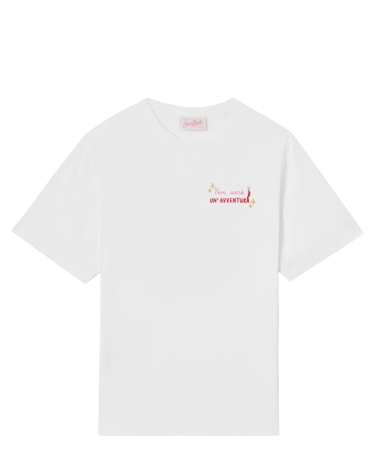 Emilie T-shirt MC2 Saint Barth with Embroidery and Applied Horn