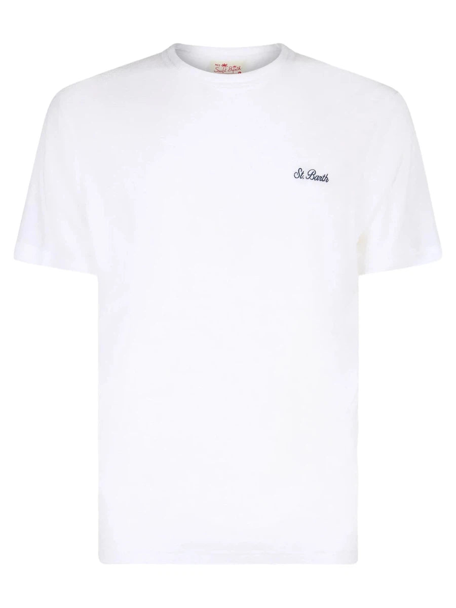 T-shirt Gary in Spugna con Ricamo St. Barth-Mc2 Saint Barth-T-shirt-Vittorio Citro Boutique
