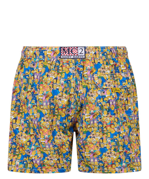 Men's MC2 Saint Barth Ultralight Swimsuit with Simpson Pattern