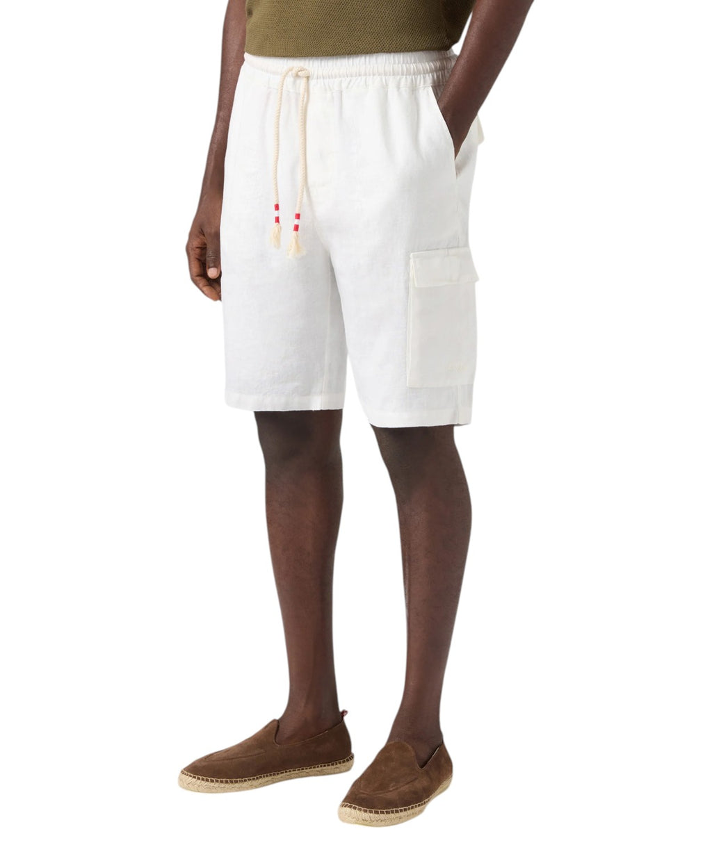 Men's Marseille Bermuda shorts in pure linen with drawstring