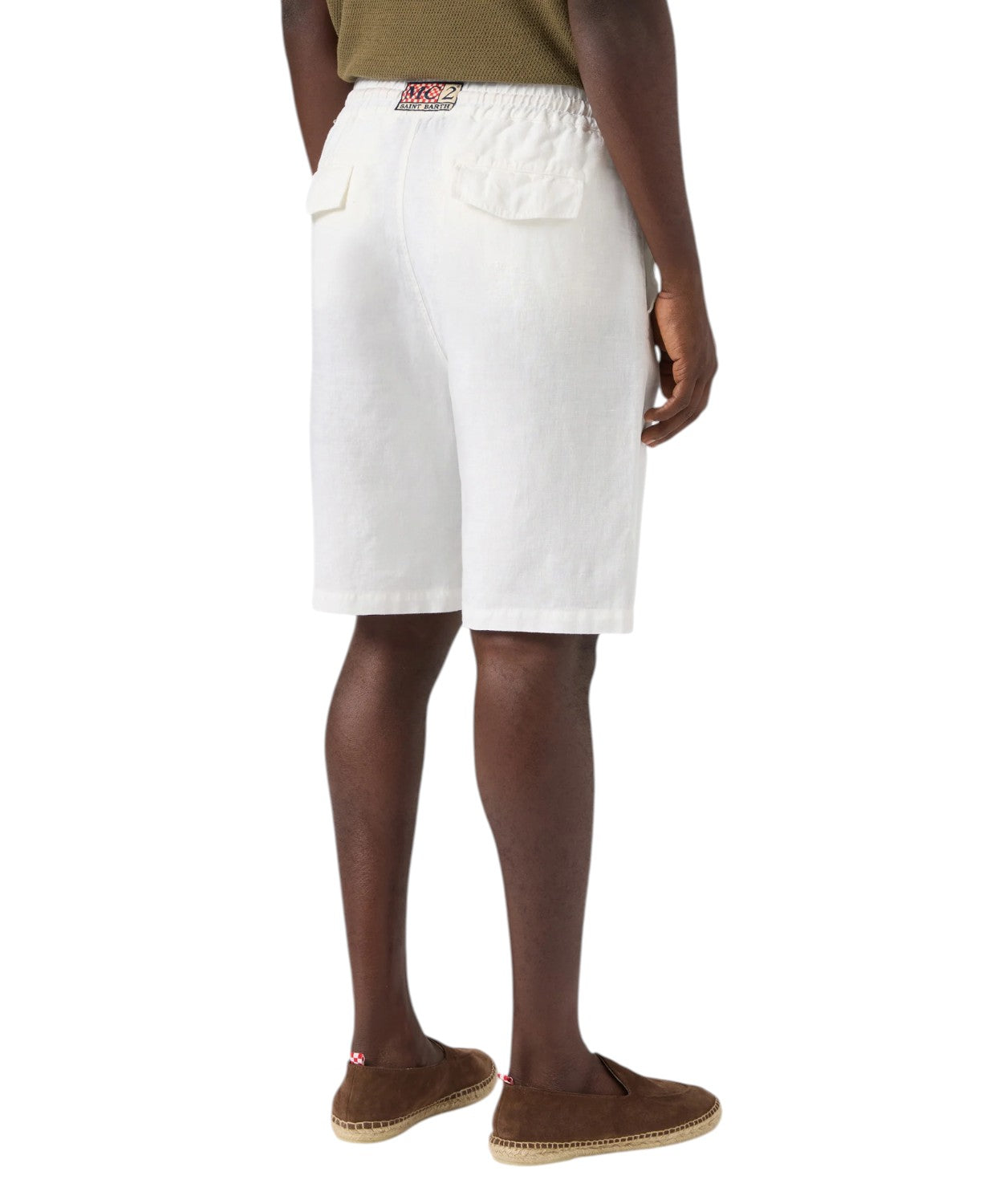 Men's Marseille Bermuda shorts in pure linen with drawstring
