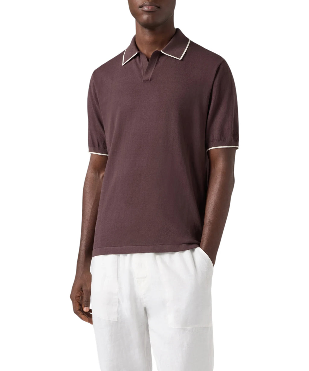Sloan High-Twist Cotton Polo Shirt with Contrast Trims