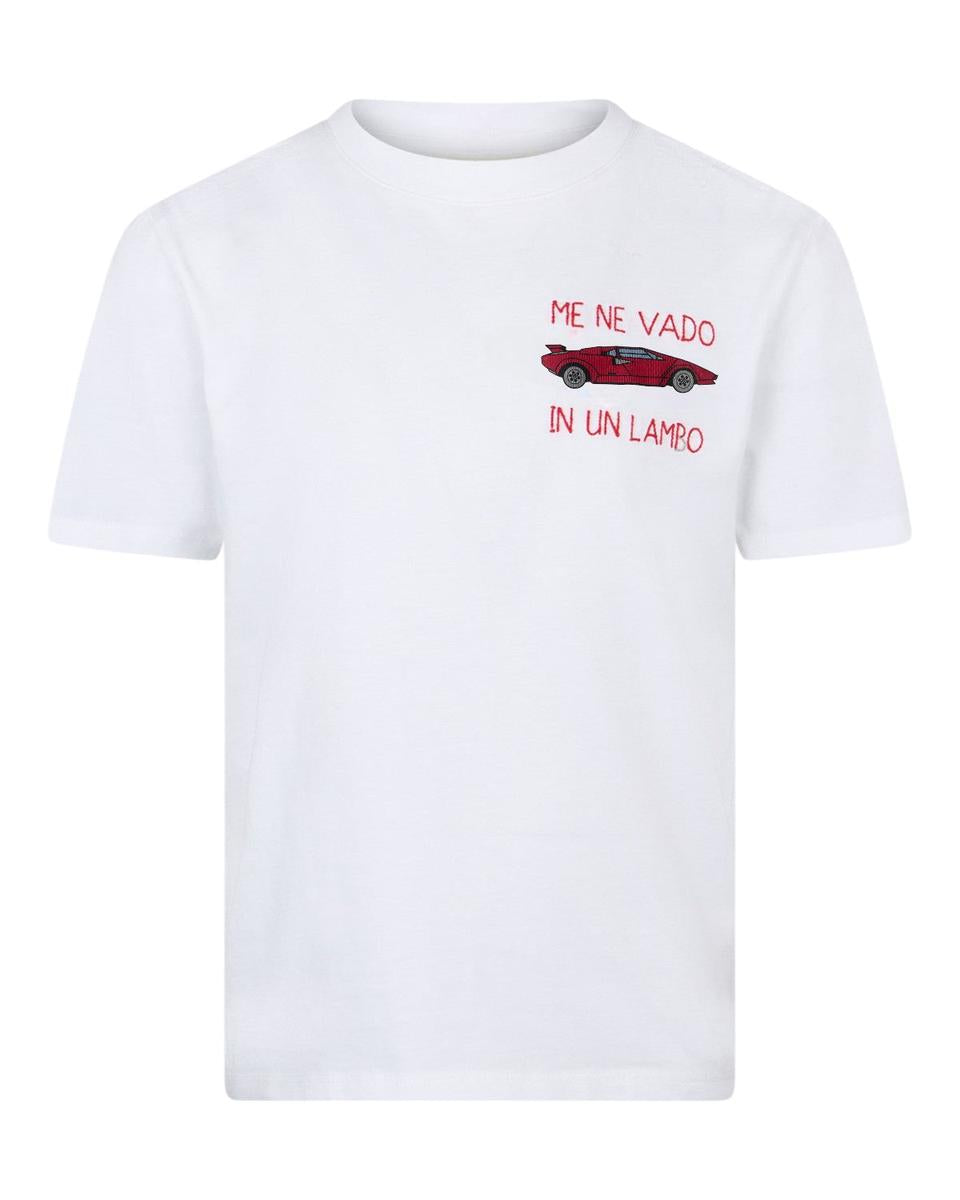 T-shirt Uomo in Cotone con Ricamo "Me ne vado in un Lambo"-Mc2 Saint Barth-T-shirt-Vittorio Citro Boutique