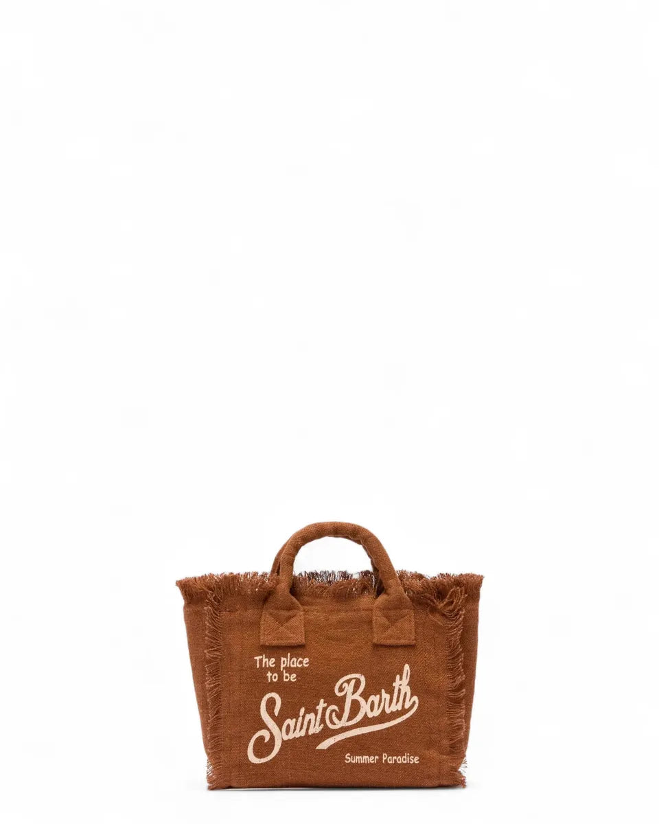 Mini Borsa Vanity in Lino Marrone-Mc2 Saint Barth-Borse a mano-Vittorio Citro Boutique