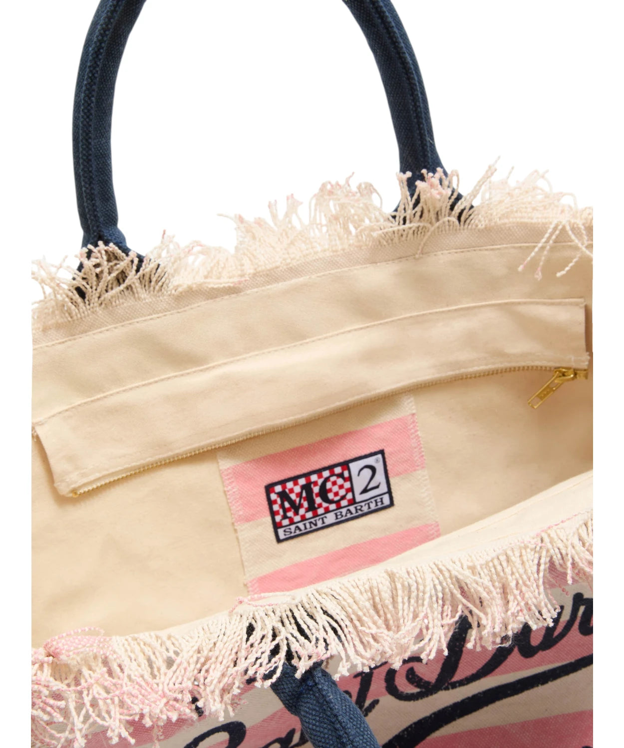 Borsa Vanity MC2 Saint Barth in Canvas a Righe