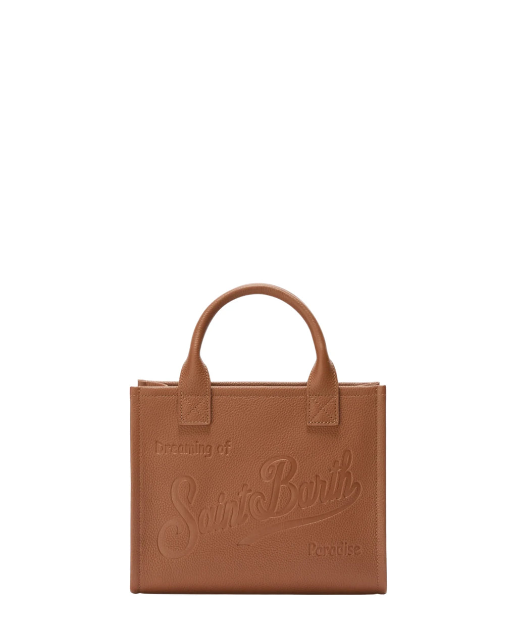 Vanity Bag Midi in pelle martellata cammello con tracolla removibile-Borse a spalla-Mc2 Saint Barth-Vittorio Citro Boutique