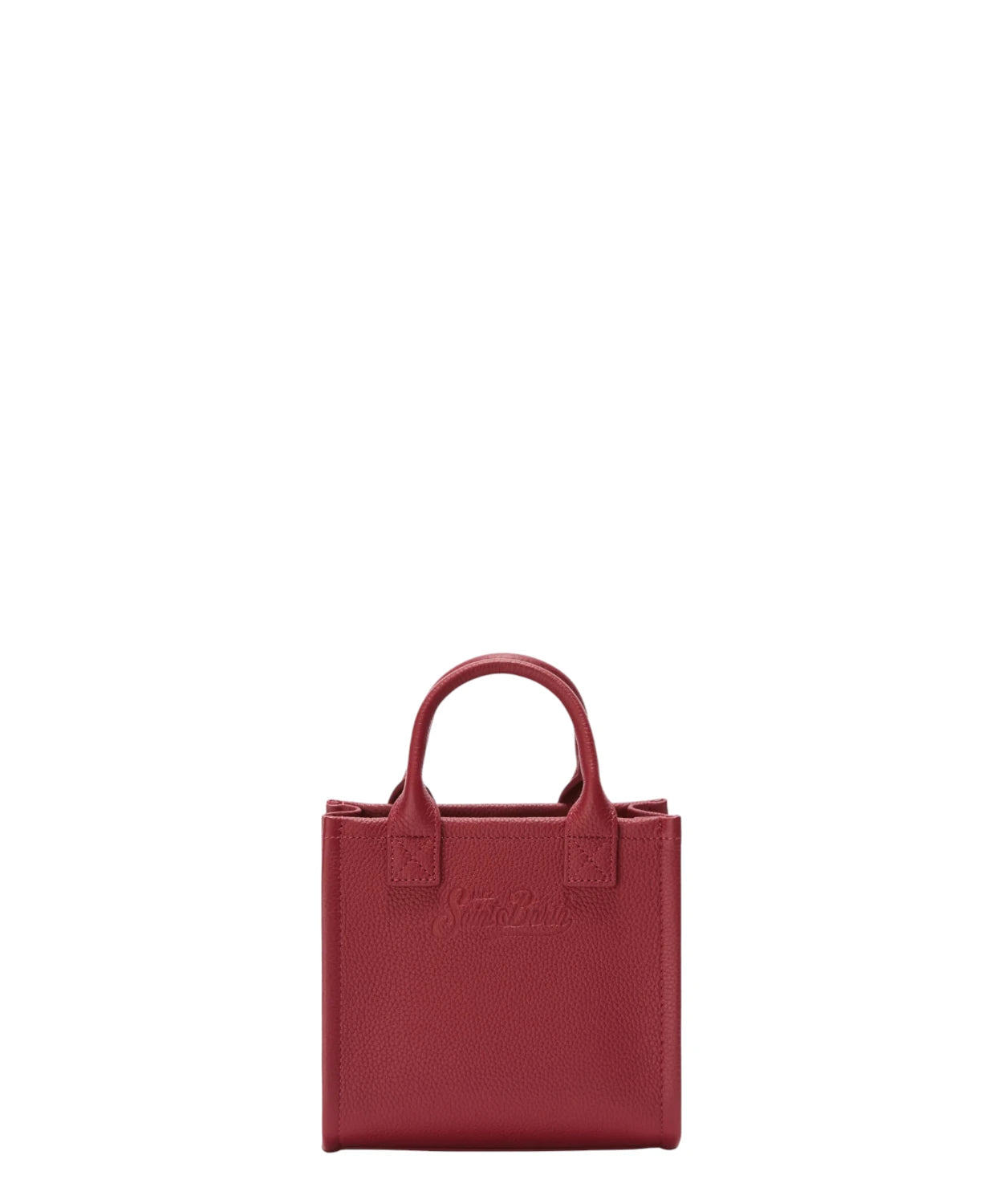 Vanity Bag Mini in pelle martellata bordeaux con tracolla removibile-Mc2 Saint Barth-Borse a mano-Vittorio Citro Boutique